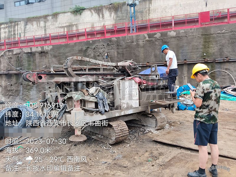 西安韦曲街道某工地高压旋喷地基加固施工